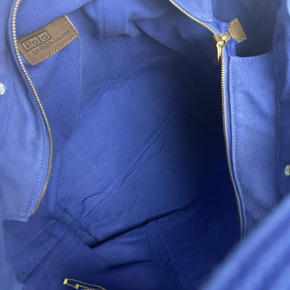 Ralph Lauren Polo Tote #3 Canvas Bag Vintage Limited Edition Pony Logo Blue NWT